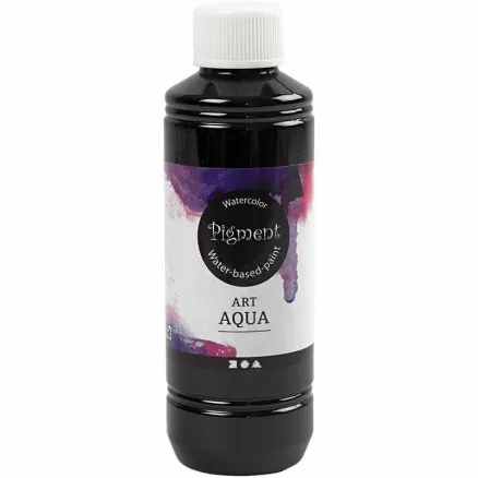 Υγρή Νερομπογιά, μαύρη, 250 ml/ 1 φιάλη.