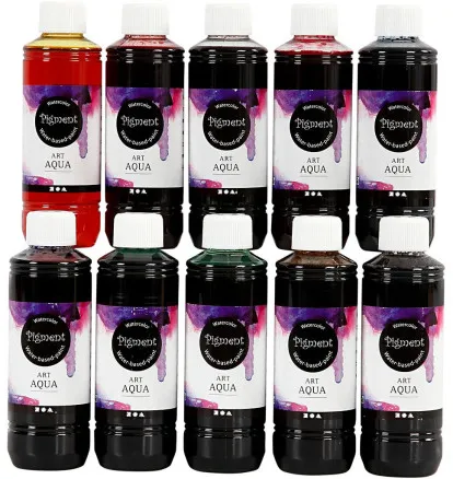 Υγρή νερομπογιά, ανάμεικτα χρώματα, 250 ml/ 10 τεμ.