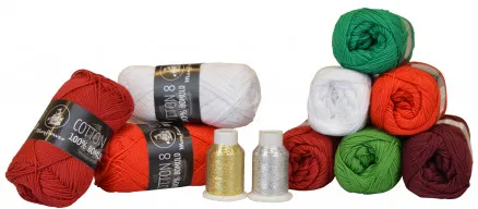Mayflower Cotton 8/4 Πακέτο Νημάτων Χριστουγέννων 6 χρώματα + 2 Λαμπερά - 11 τεμ. - Mayflower Cotton 8/4 Πακέτο Νημάτων Χριστουγέννων 9 χρώματα + 2 Λαμπερά - 11 τεμ.